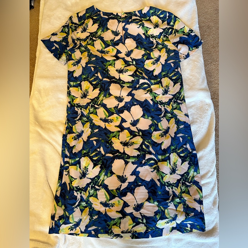 J.Crew floral shift dress blue and pink Sz 0
